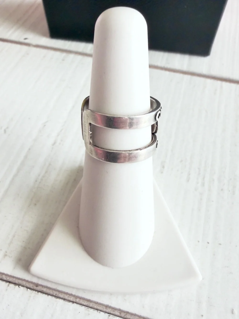 Vintage Chanel Pewter/ Silver Ring  w COA